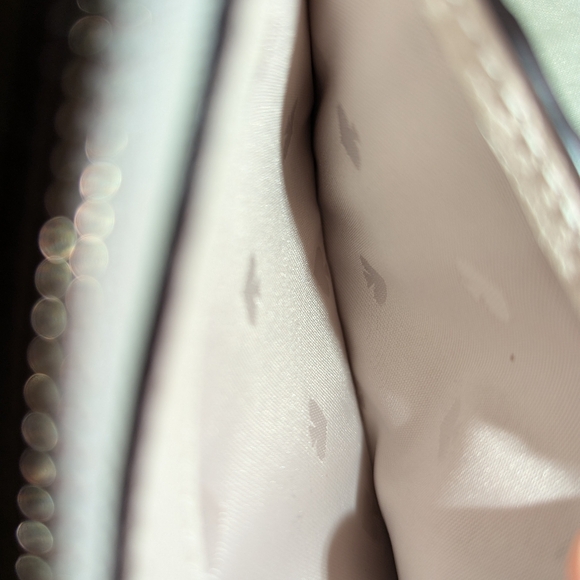 Kate Spade Darcy Rhinestone Card Holder Leather L-Zip Key Chain Cream EUC - Picture 3 of 3